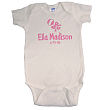 New Baby Girl Rattle and Bow Personalized Infant Creeper 931389X